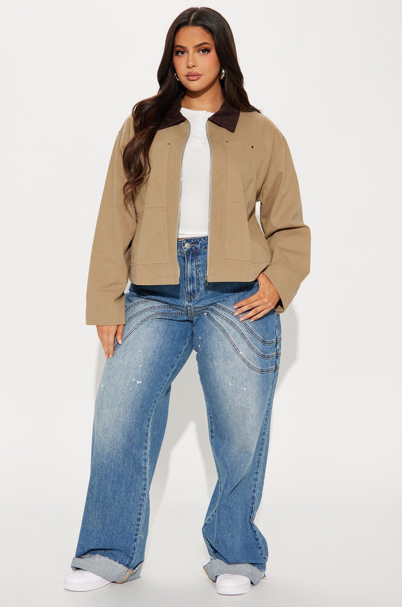 Joelle Barn Jacket - Taupe Product Image