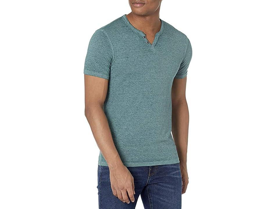 Lucky Brand Short Sleeve Button Notch Neck Venice Burnout T Product Image