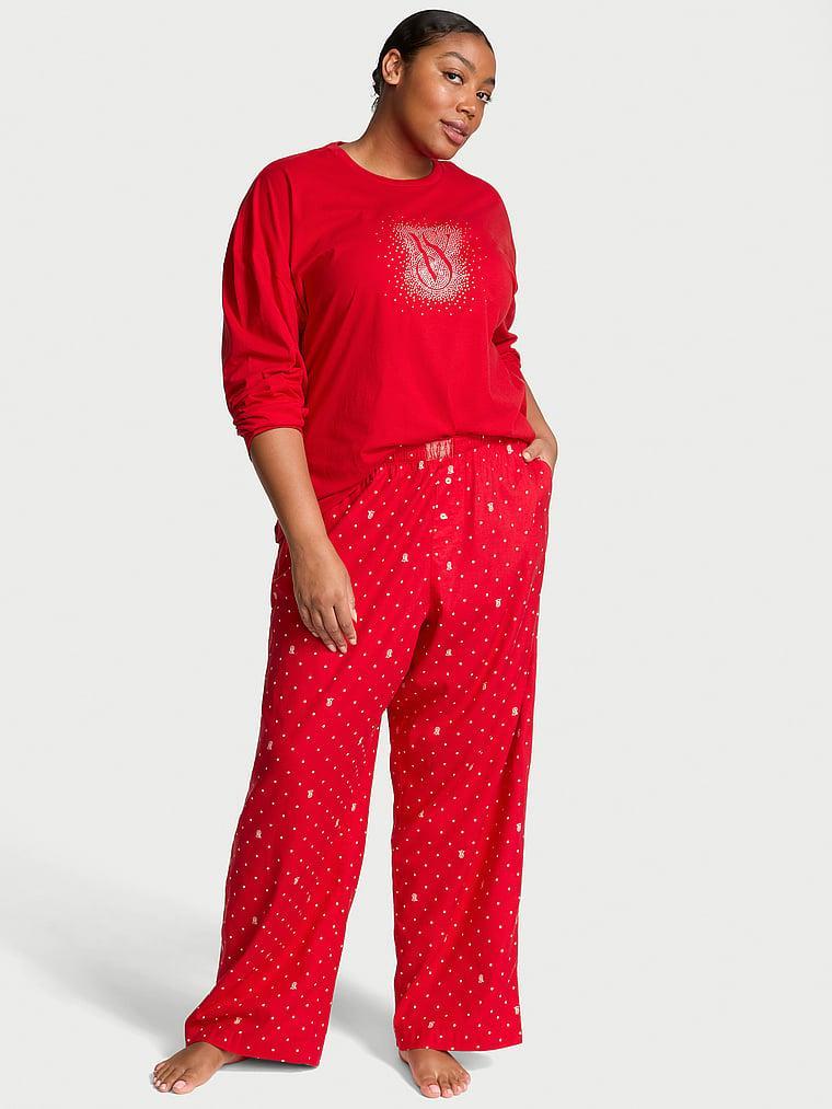 Flannel Popover Long Pajama Set Product Image
