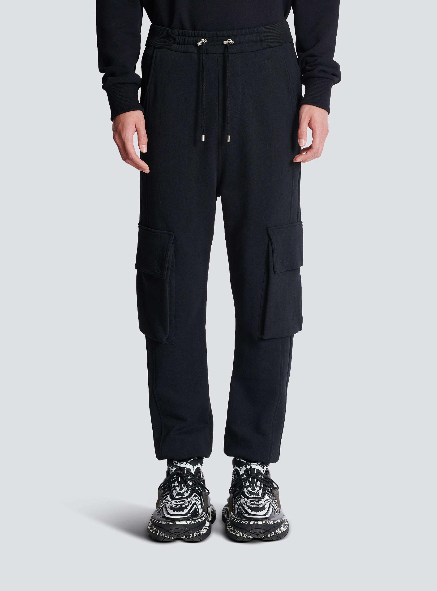 Cargo joggers with Balmain Paris print Product Image