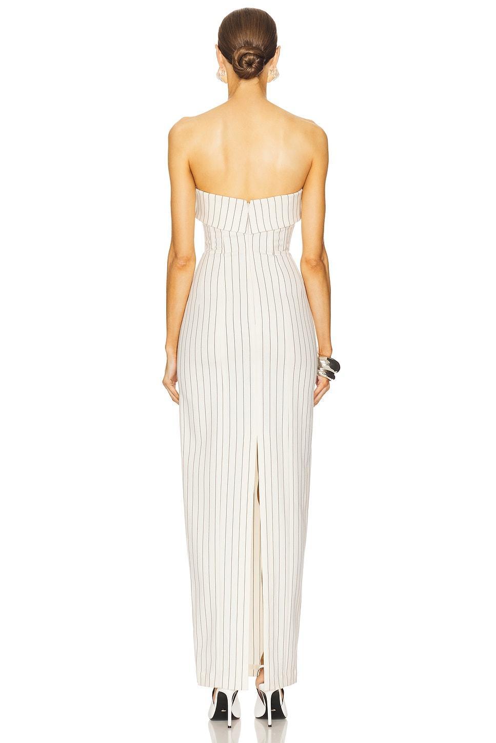 Pinstripe Long Strapless Dress Helsa Product Image