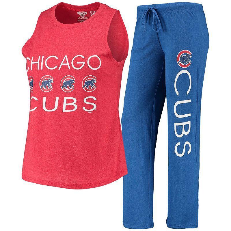Women's Concepts Sport Royal/Red Chicago Cubs Meter Muscle Tank Top & Pants Sleep Set, Size: Small, Blue Product Image