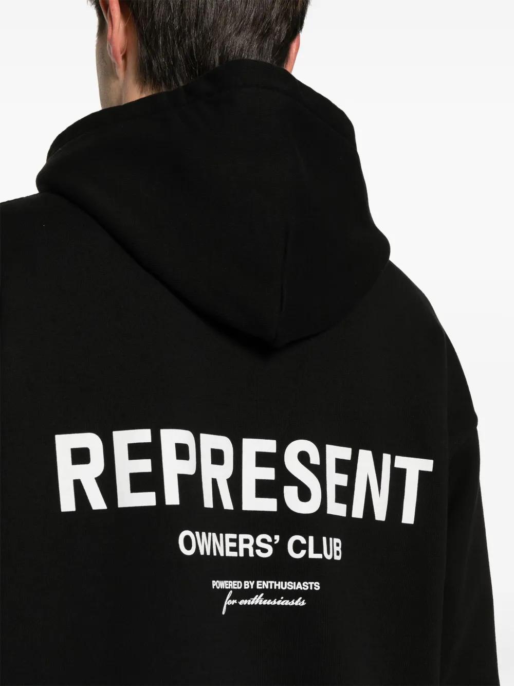 logo-print cotton hoodie Product Image