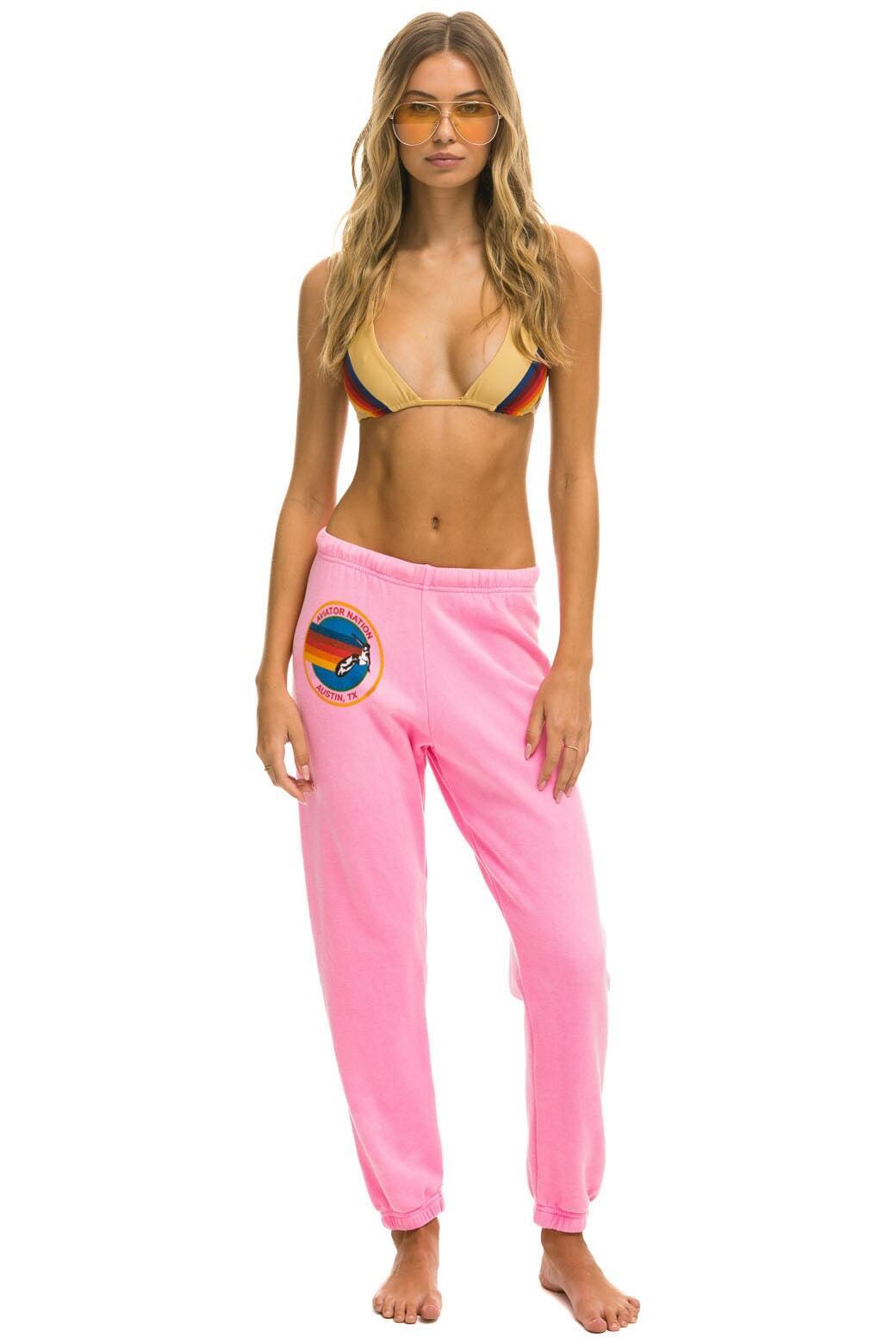 AVIATOR NATION HAMPTONS SWEATPANTS - NEON PINK Female Product Image
