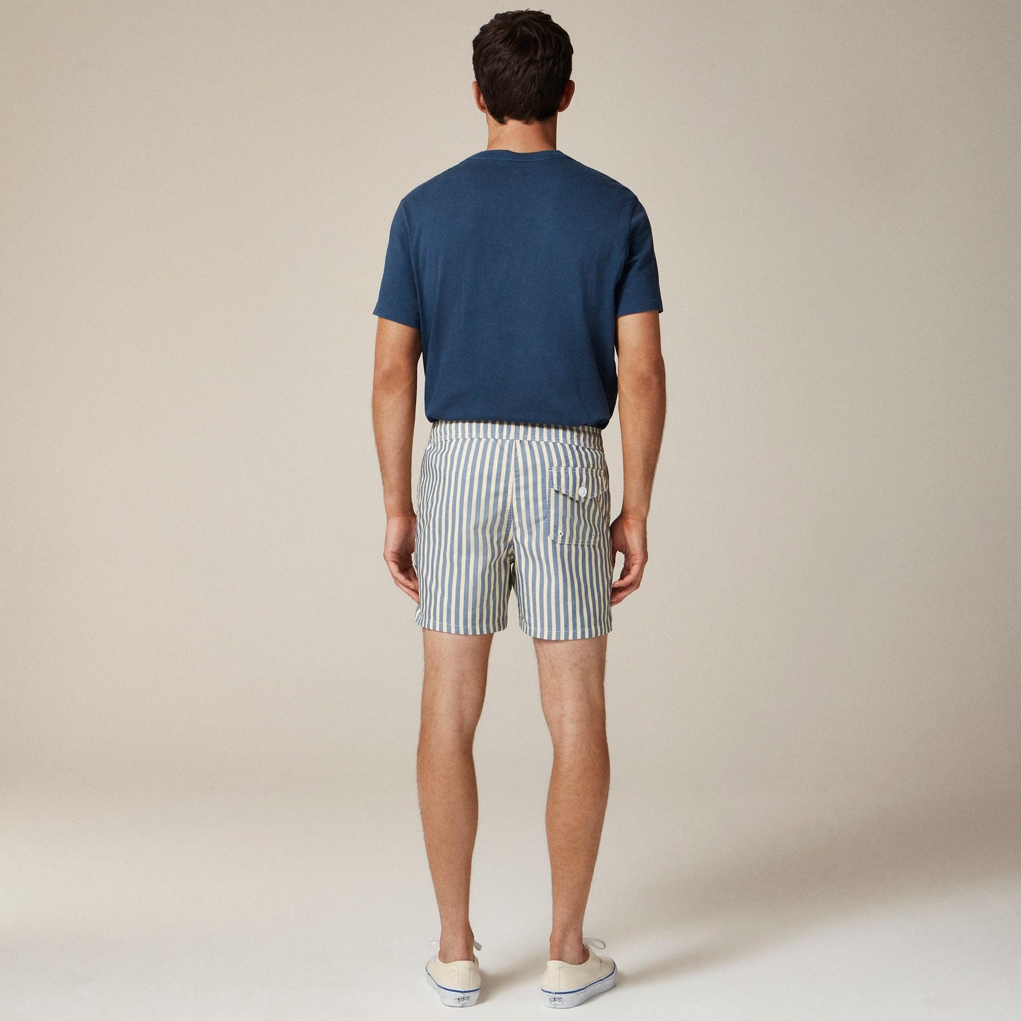 6" swim trunk in cotton-nylon blend oxford Product Image