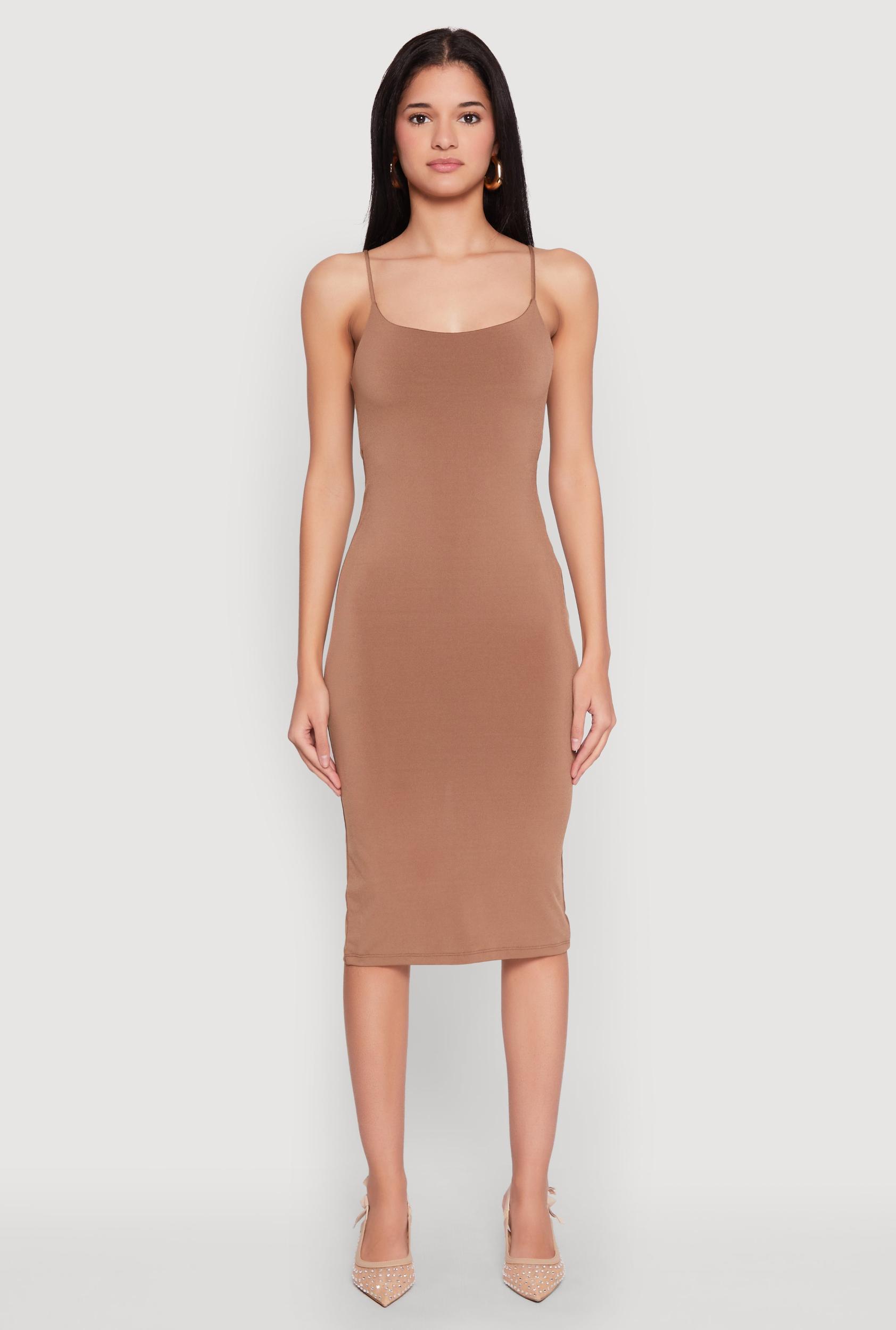 Womens Tie Back Bodycon Midi Dress Product Image