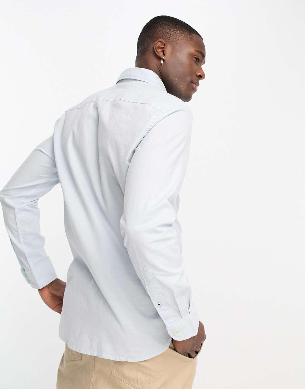 Tommy Hilfiger oxford shirt with stretch in slim fit in blue Product Image