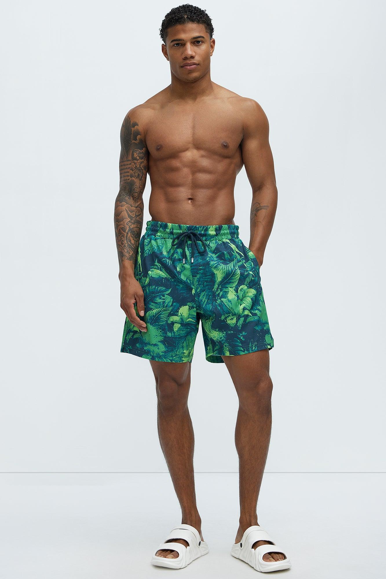 Paradise Garden Swim Classic Trunk - Green/combo Product Image
