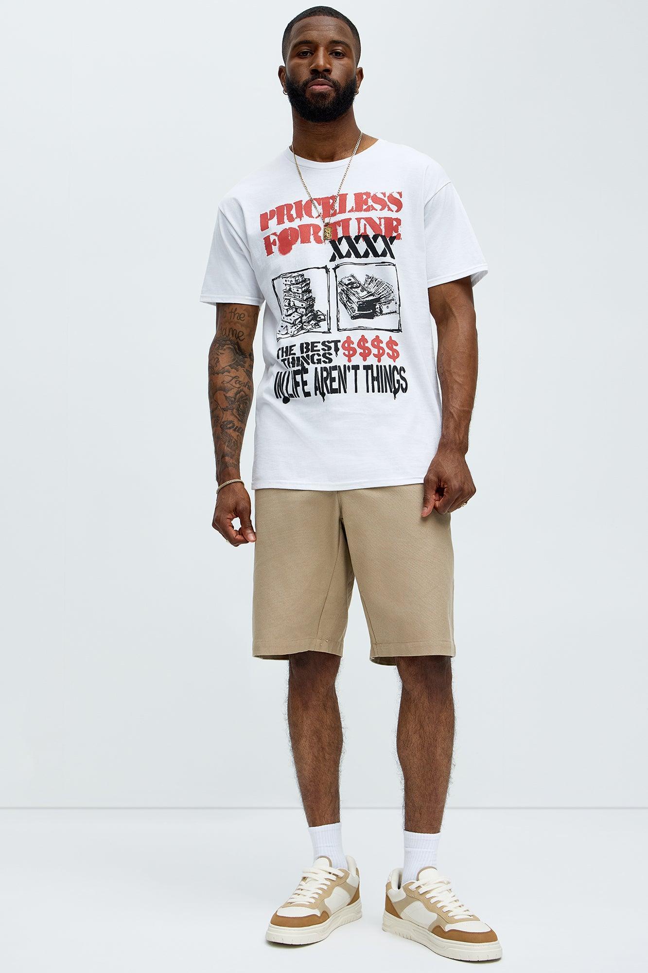 Fortune Favors The Bold Short Sleeve Tee - White Male Product Image