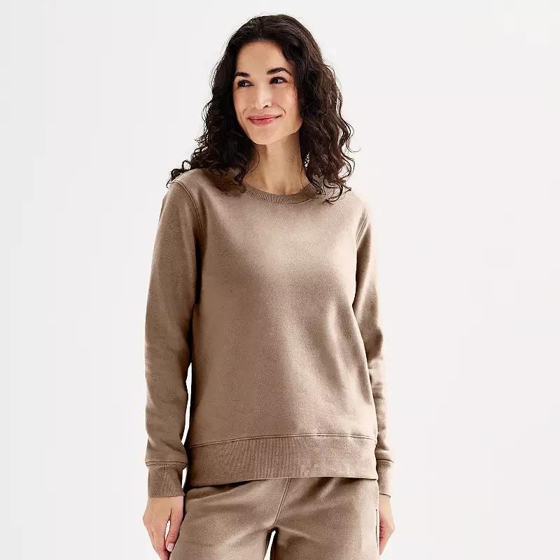 Women's Tek Gear® Ultrasoft Fleece Crewneck Sweatshirt, Size: Medium Tall, Pink Grigio Product Image