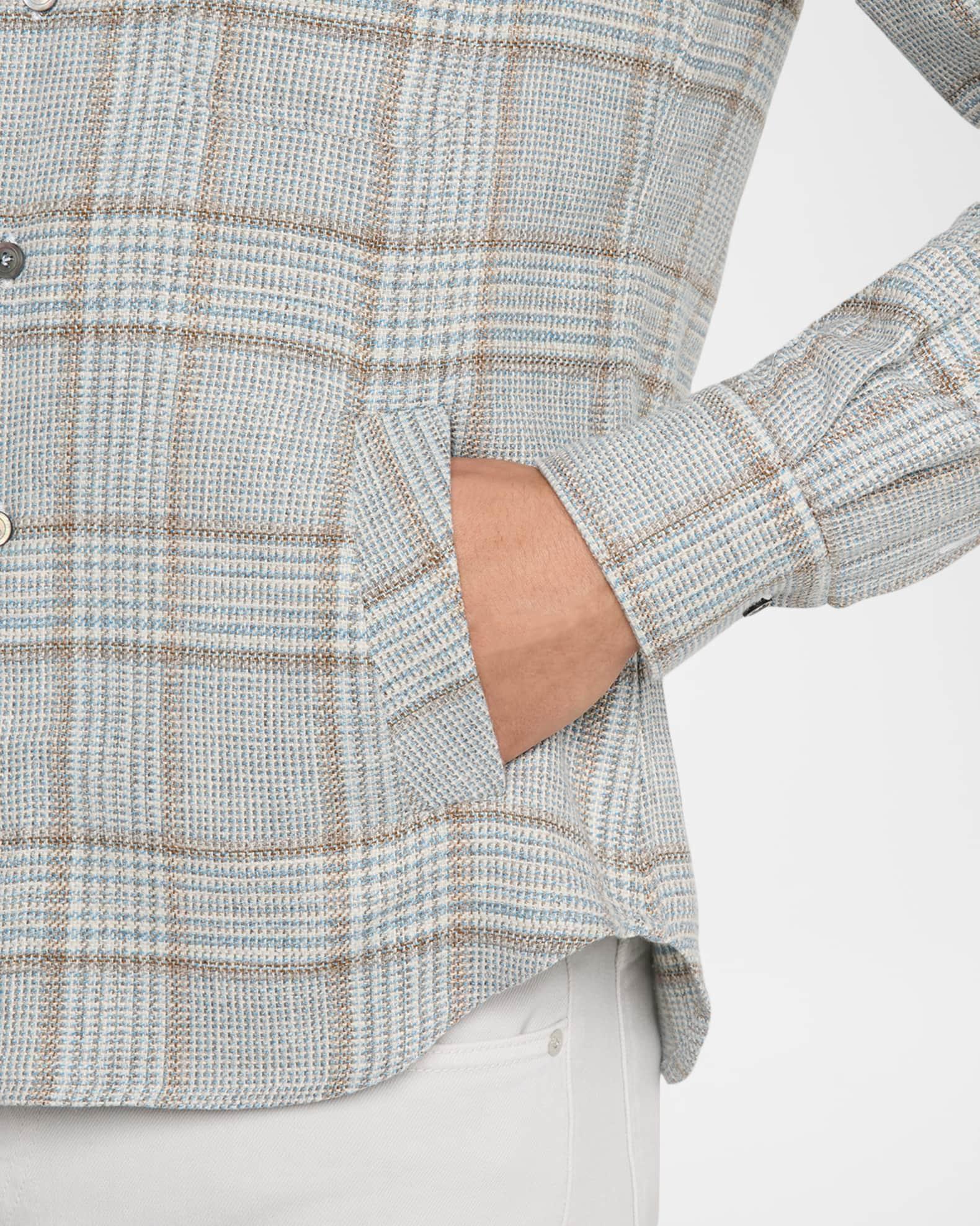 Men's Wool-Blend Plaid Overshirt with Pockets Product Image