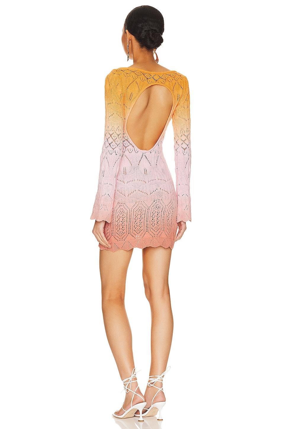 Lovers and Friends Nadalia Ombre Dress in Orange & Light Pink Product Image