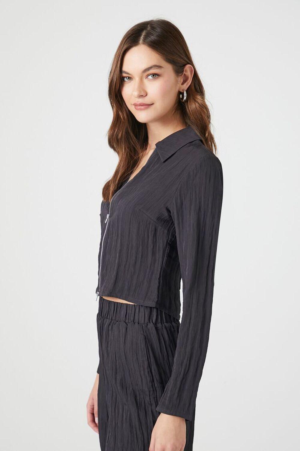 Crinkled Zip-Up Top | Forever 21 Product Image