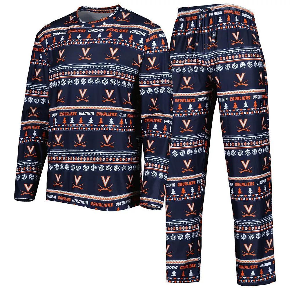 Men's Concepts Sport Navy Virginia Cavaliers Swivel Long Sleeve T-Shirt & Pants Sleep Set, Size: Large, Blue Product Image