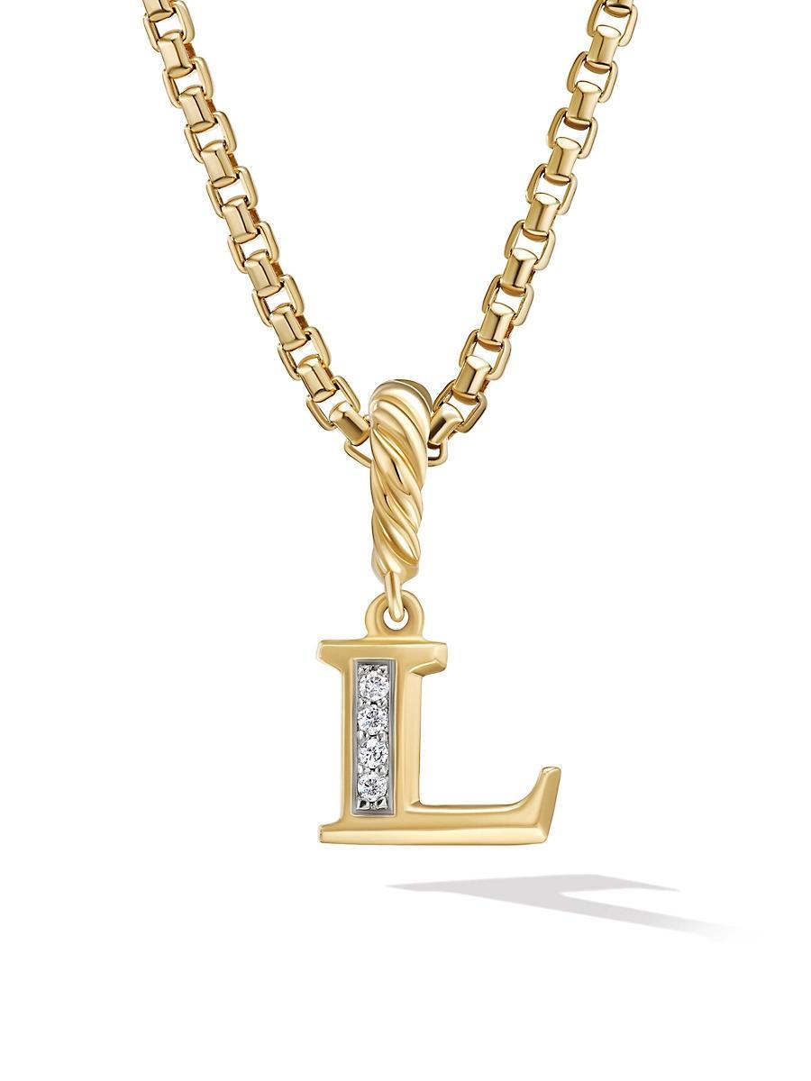 David Yurman 18K Gold Amulets Diamond Pave Initial Pendant Product Image