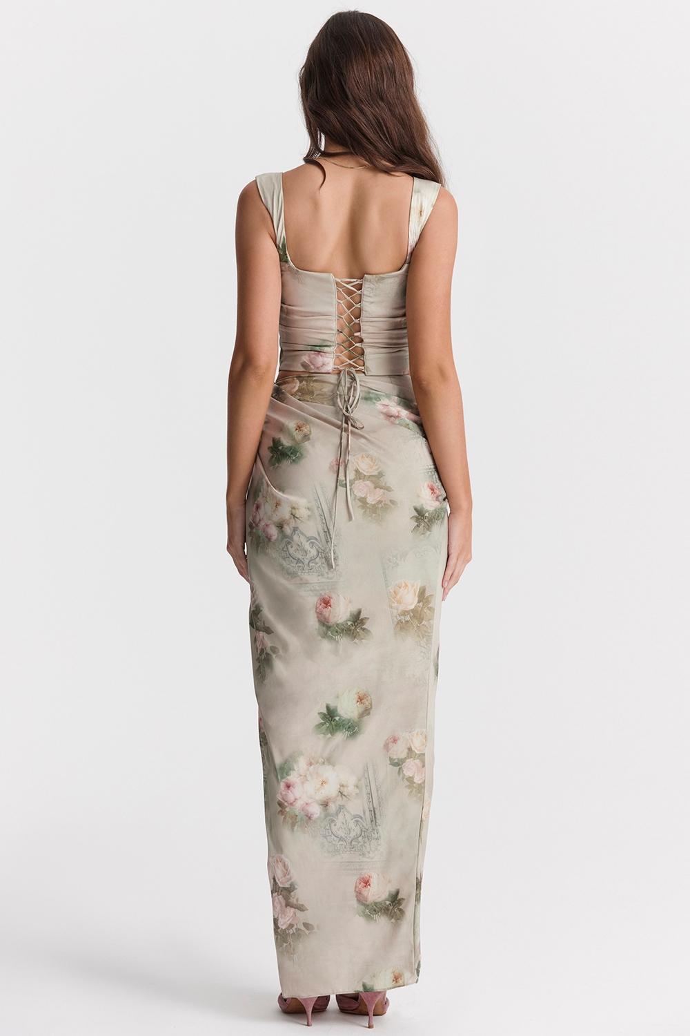 Vesper  vintage floral maxi skirt Product Image