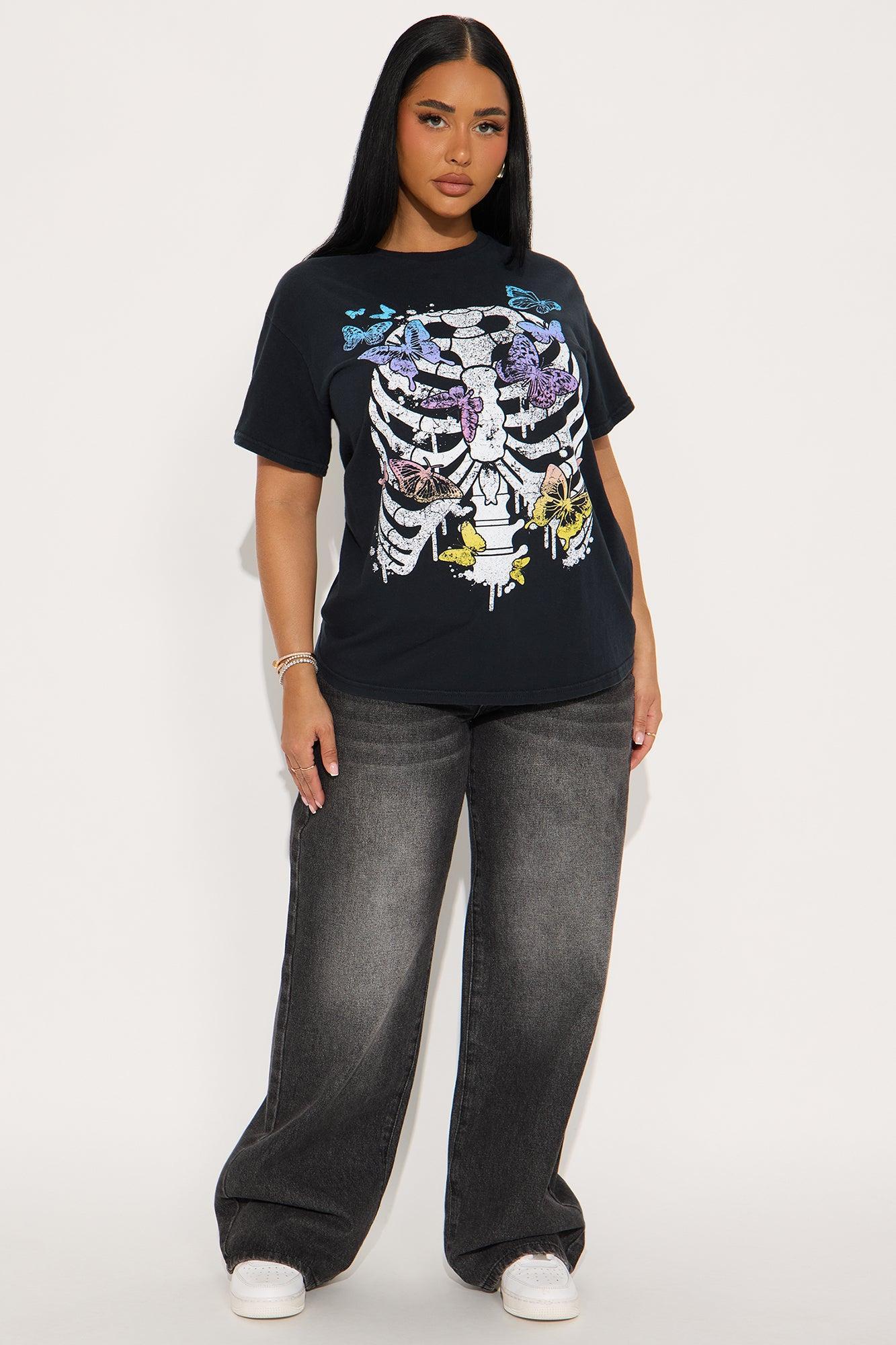 Butterfly Rib Cage Vintage Wash Tee - Black Product Image