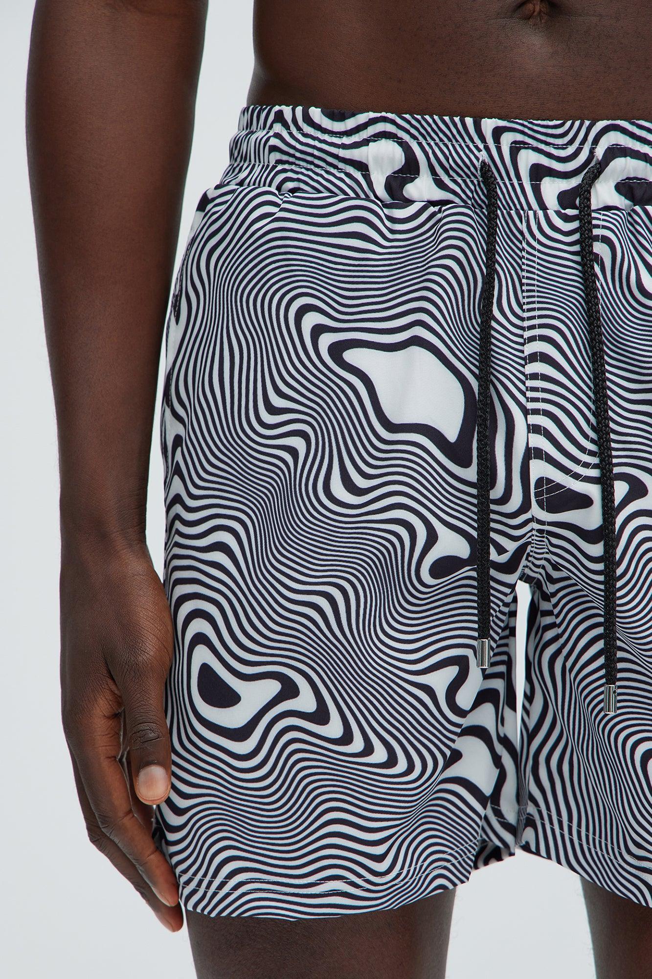 Your Trippy Swim Trunks - Black/White Product Image
