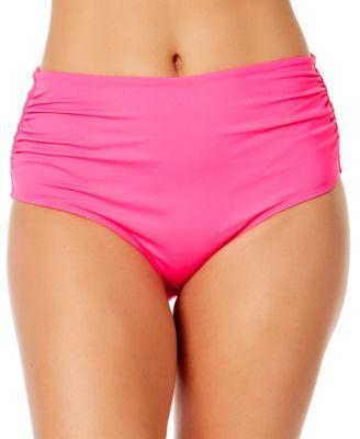 Anne Cole Women's Live In Color Convertible High Waist Shirred Swim Bottom in Black at Nordstrom, Size Large Product Image