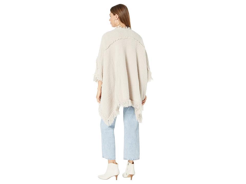 Barefoot Dreams CozyChic(r) Fringe Poncho (Stone) Women's Clothing Product Image