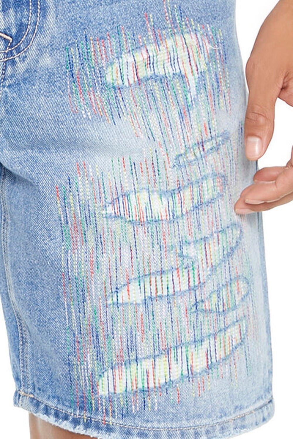 Distressed Threaded Denim Shorts | Forever 21 Product Image