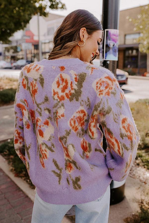 Simply Sweet Floral Knit Sweater Product Image