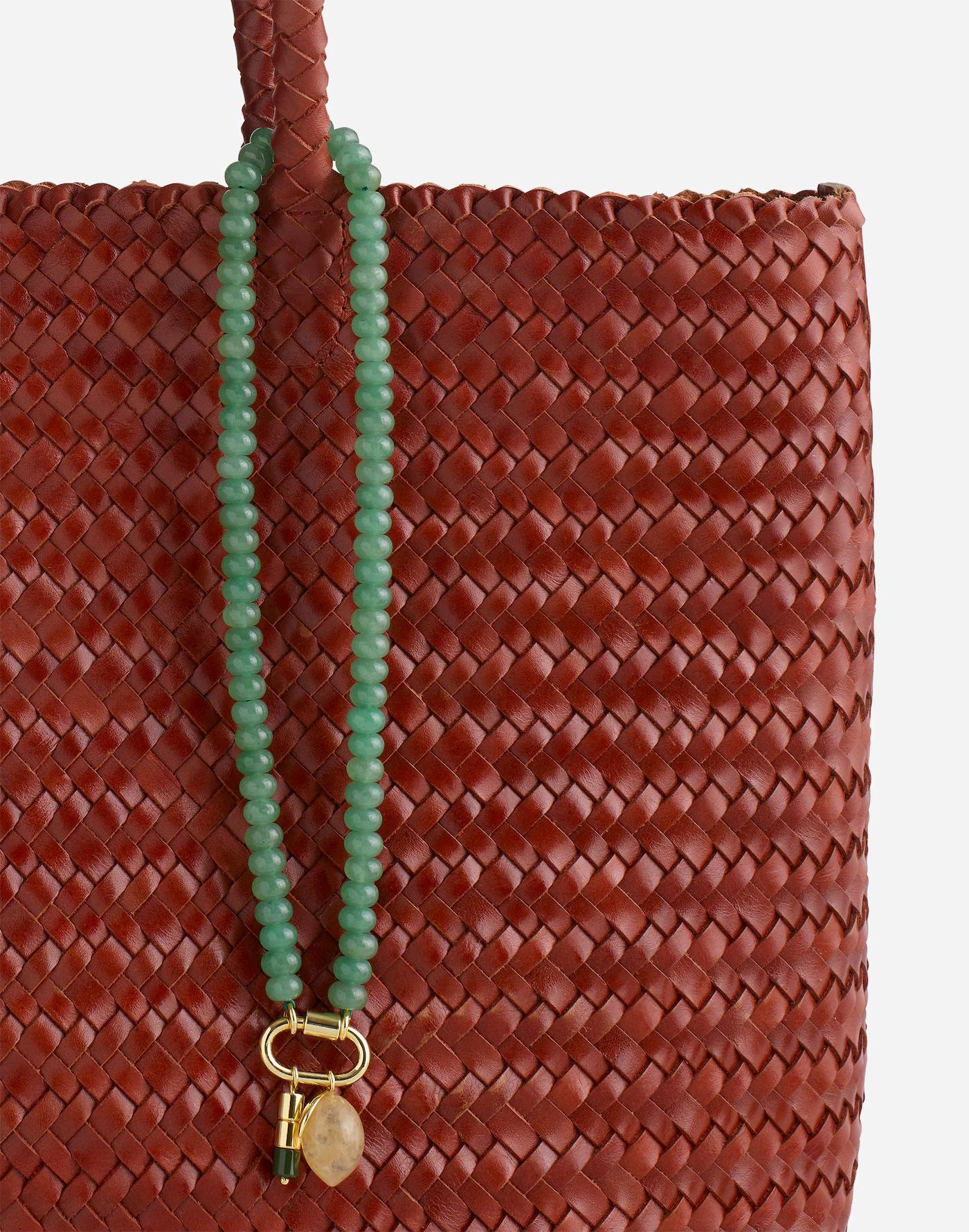 Semiprecious Beaded Lemon Charm Necklace Product Image