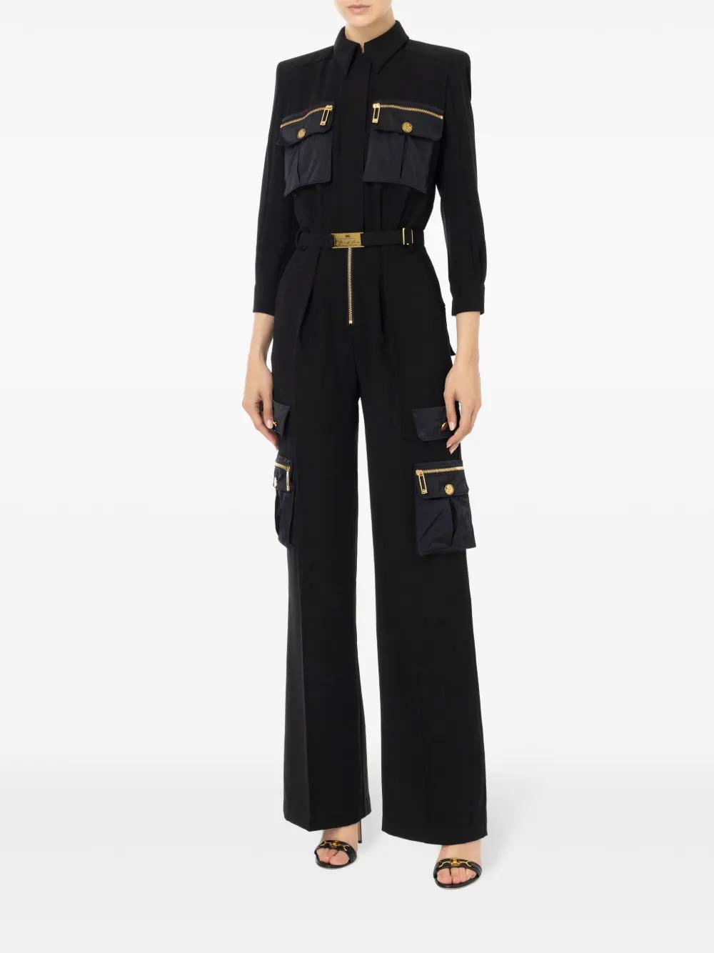wide-leg belted jumpsuit Product Image