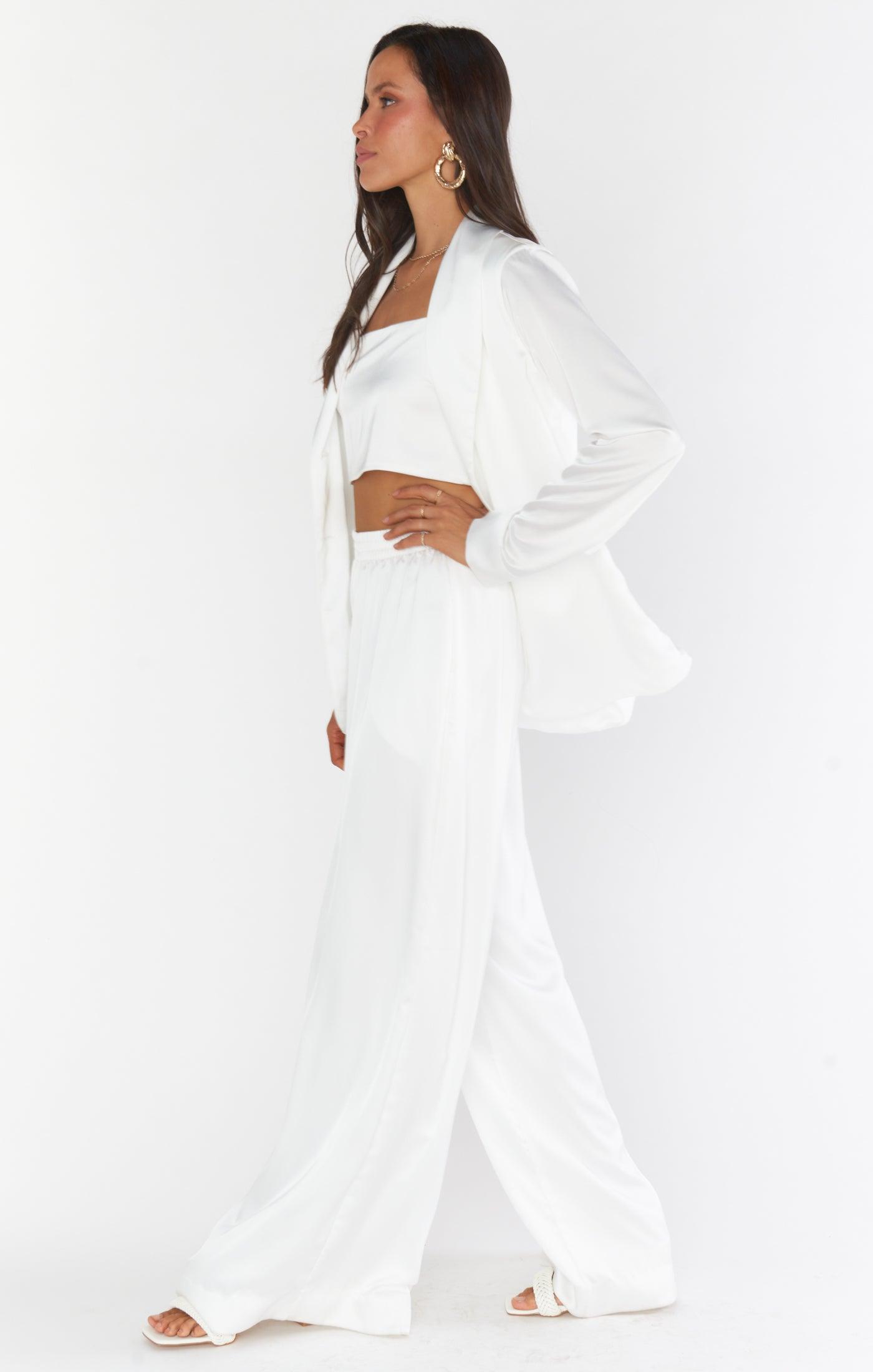 Felix Blazer ~ Ivory Luxe Satin Product Image