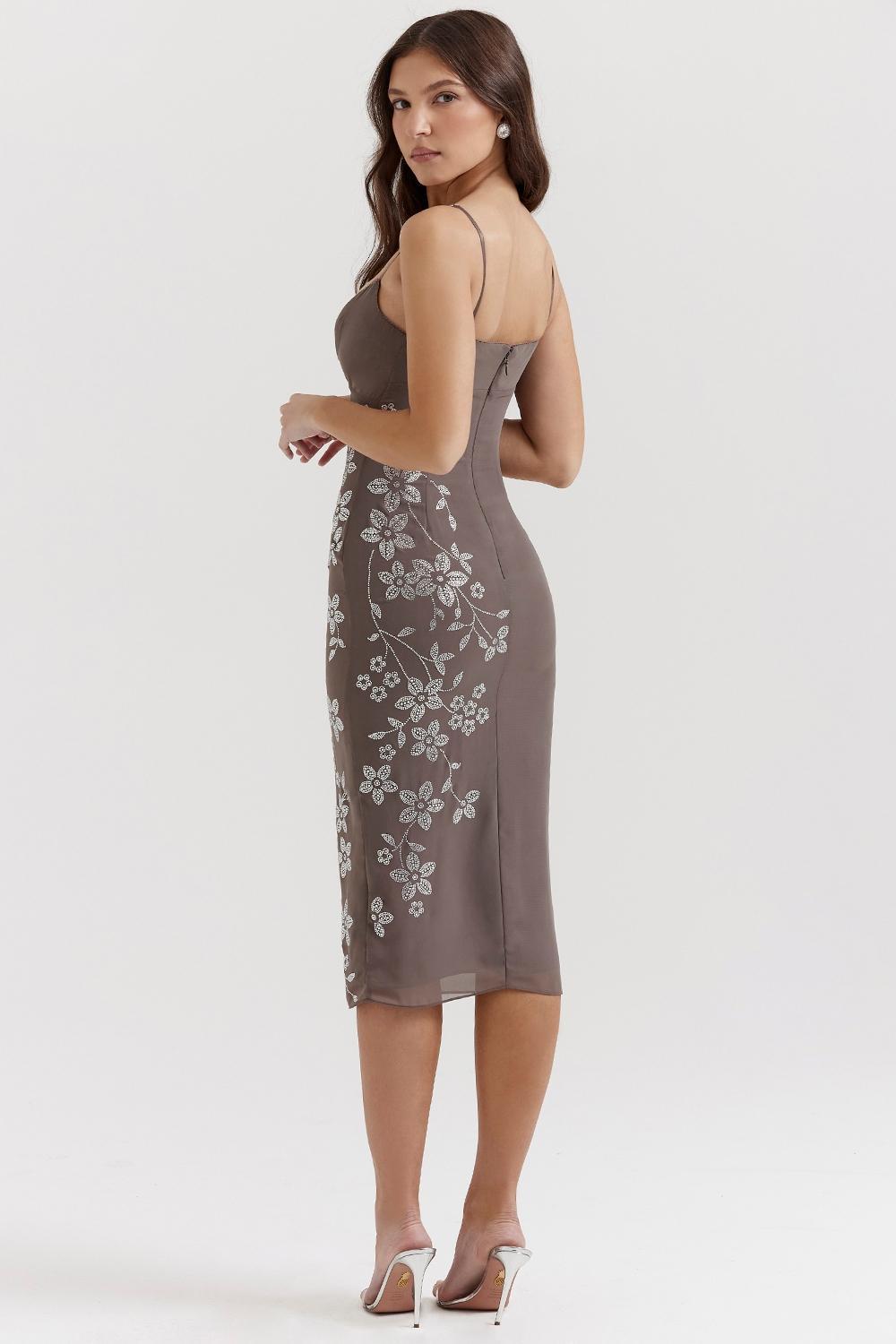 Blanca Smoke Crystal Embellished Midi Dress Product Image