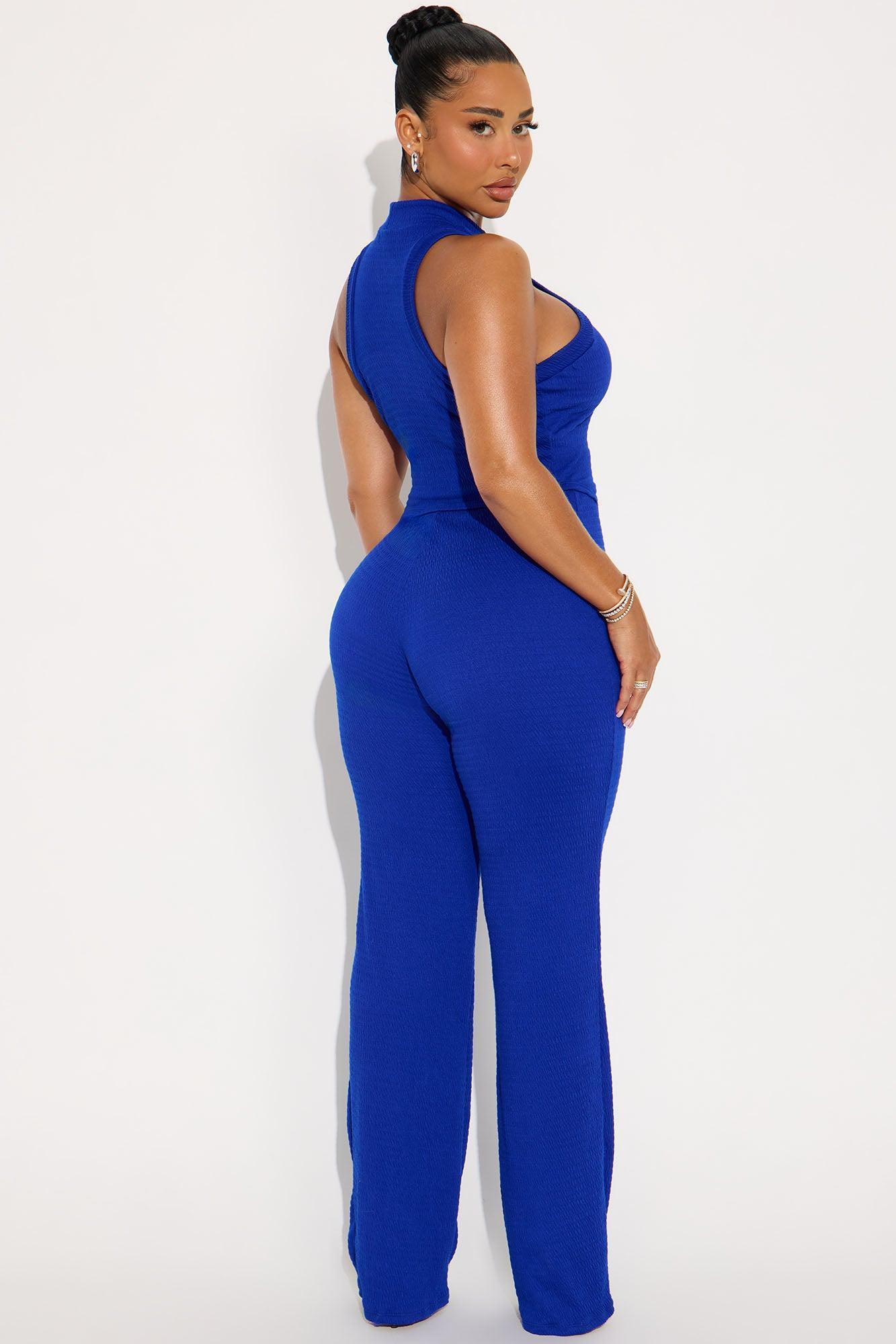 Ariana Sleeveless Textured Pant Set - Royal Product Image