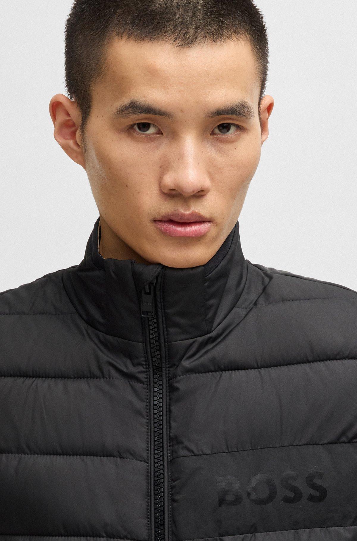 Regular-fit water-repellent gilet with tonal logo Product Image
