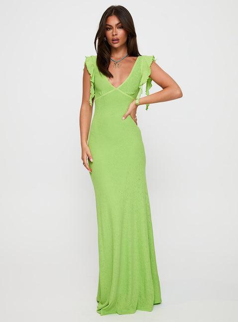Soleila Maxi Dress Green Tonal Product Image