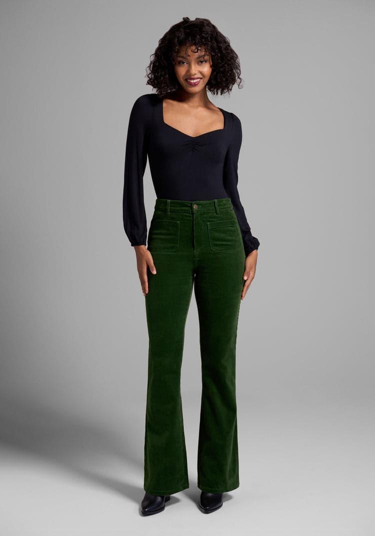 All Aboard For Corduroy Flare-Leg Pants Product Image