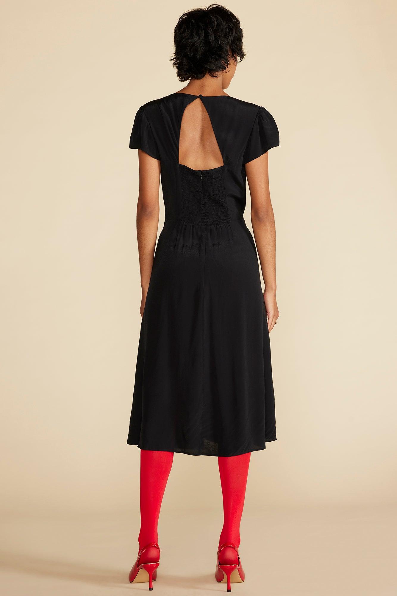 Beryl Crepe Midi Dress - Black Product Image