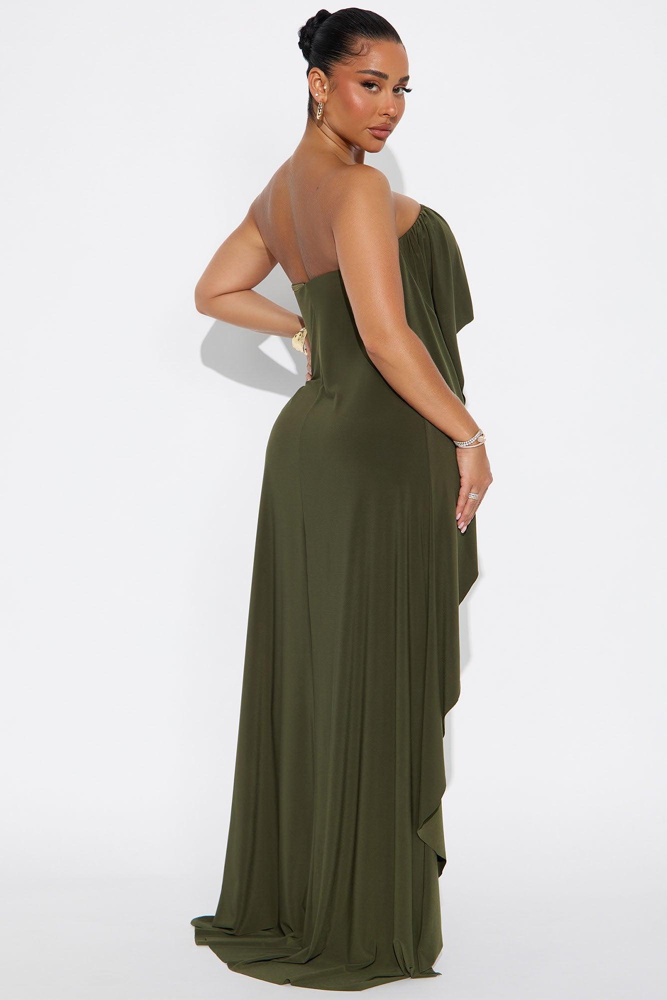 Sammy Ruched Maxi Dress - Olive Product Image