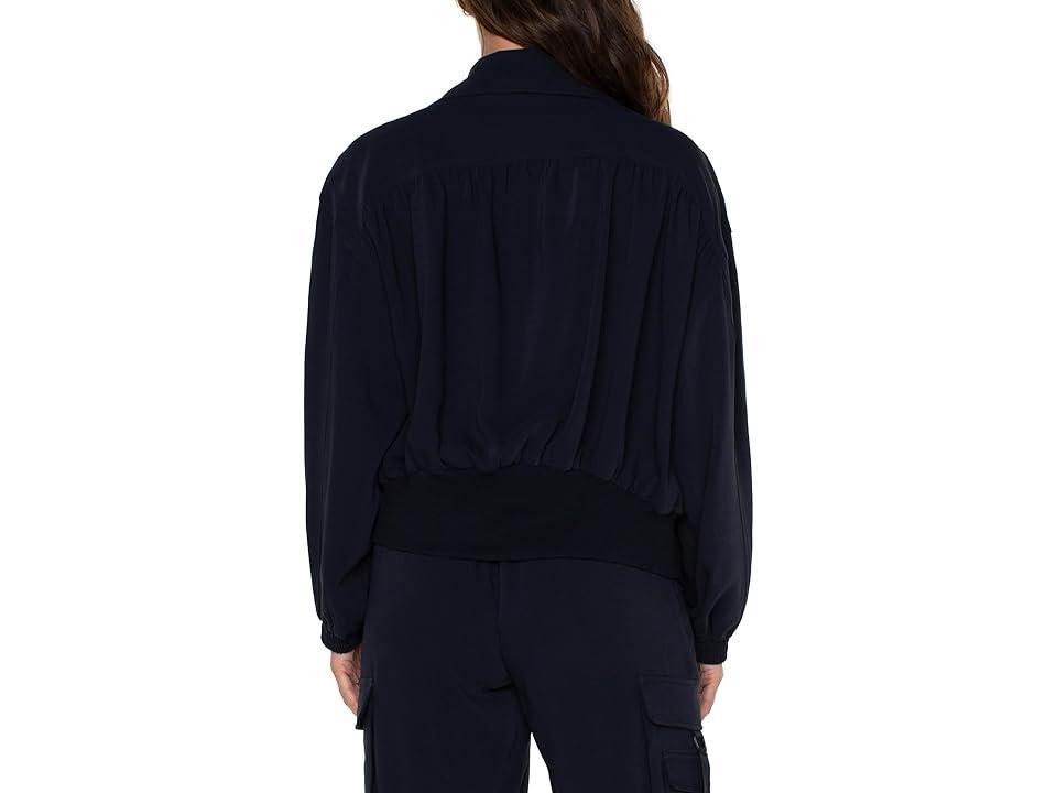 Liverpool Los Angeles Zip Up Dolman Sleeve Matte Sateen Jacket (Lunar ) Women's Vest Product Image