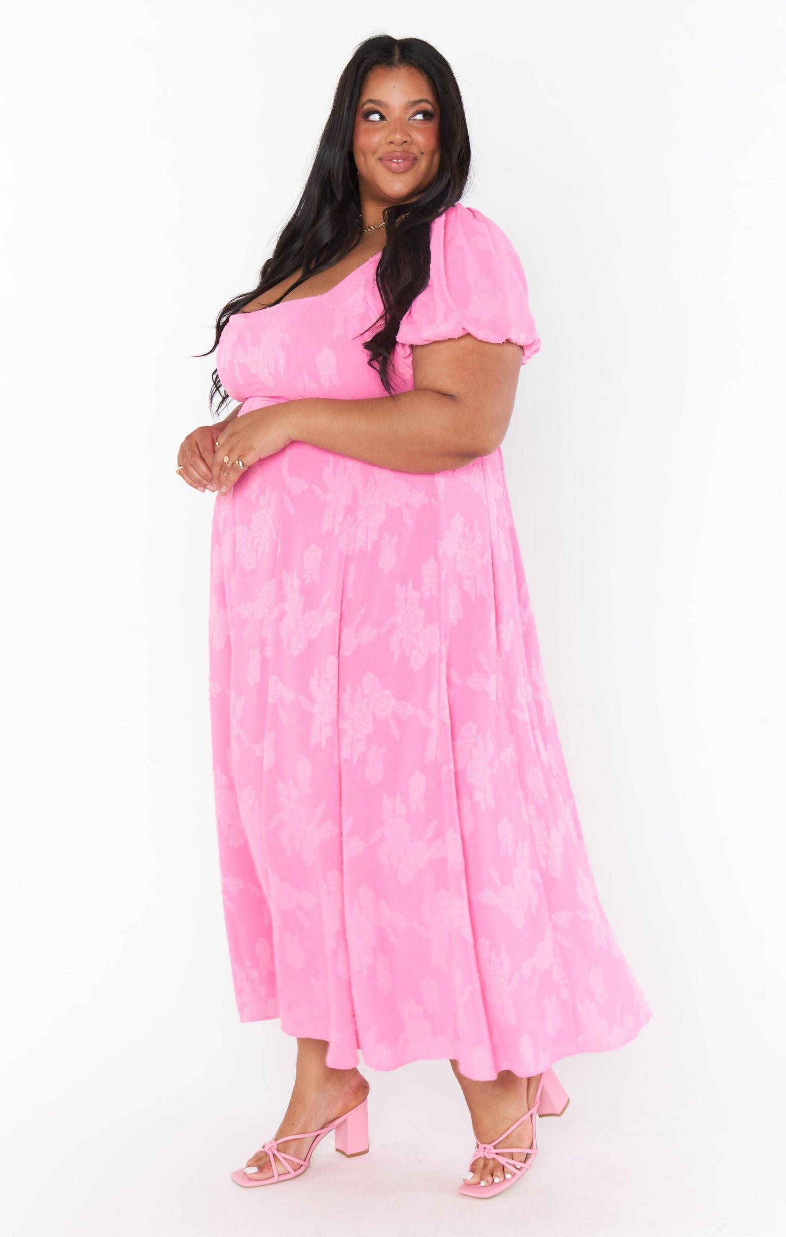 Mia Midi Dress ~ Pink Clip Floral Product Image