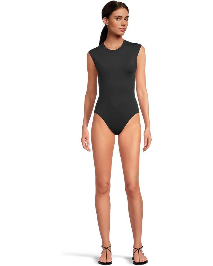Cap Sleeve Zip Front One-Piece Swimsuit Product Image