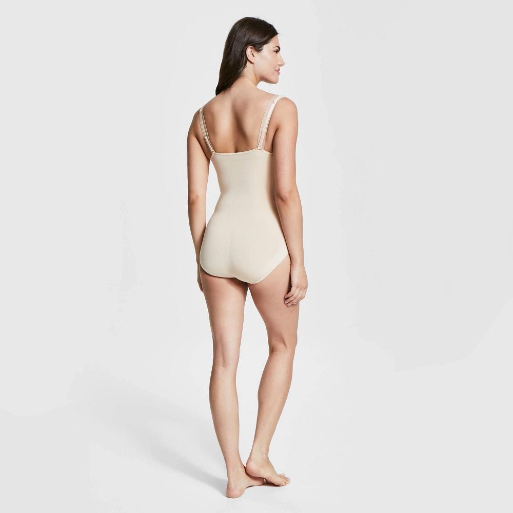 ASSETS by SPANX Womens Remarkable Results Open-Bust Brief Bodysuit - Beige XL: Maximum Control, Ultra Firm Compression Product Image