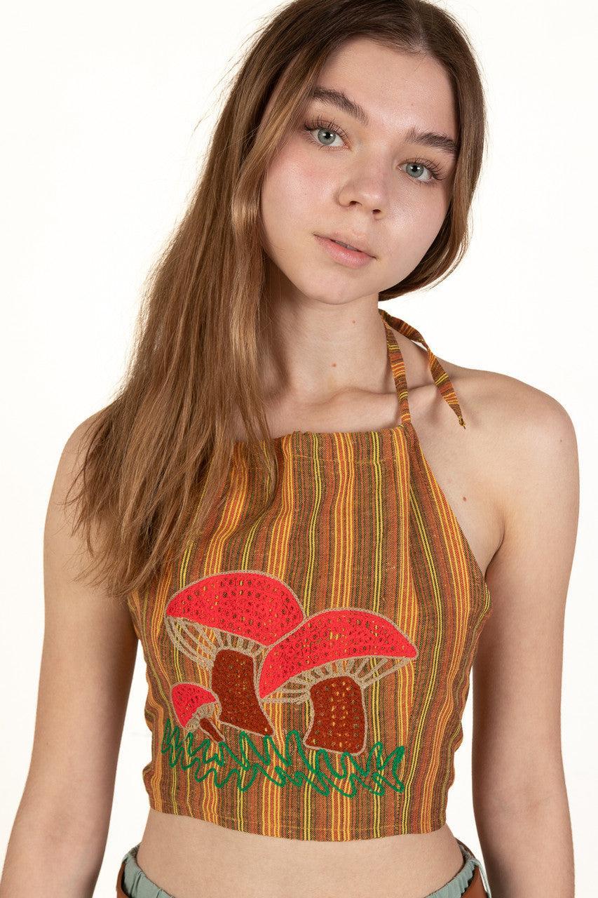 Woven Mushroom Halter Top Product Image