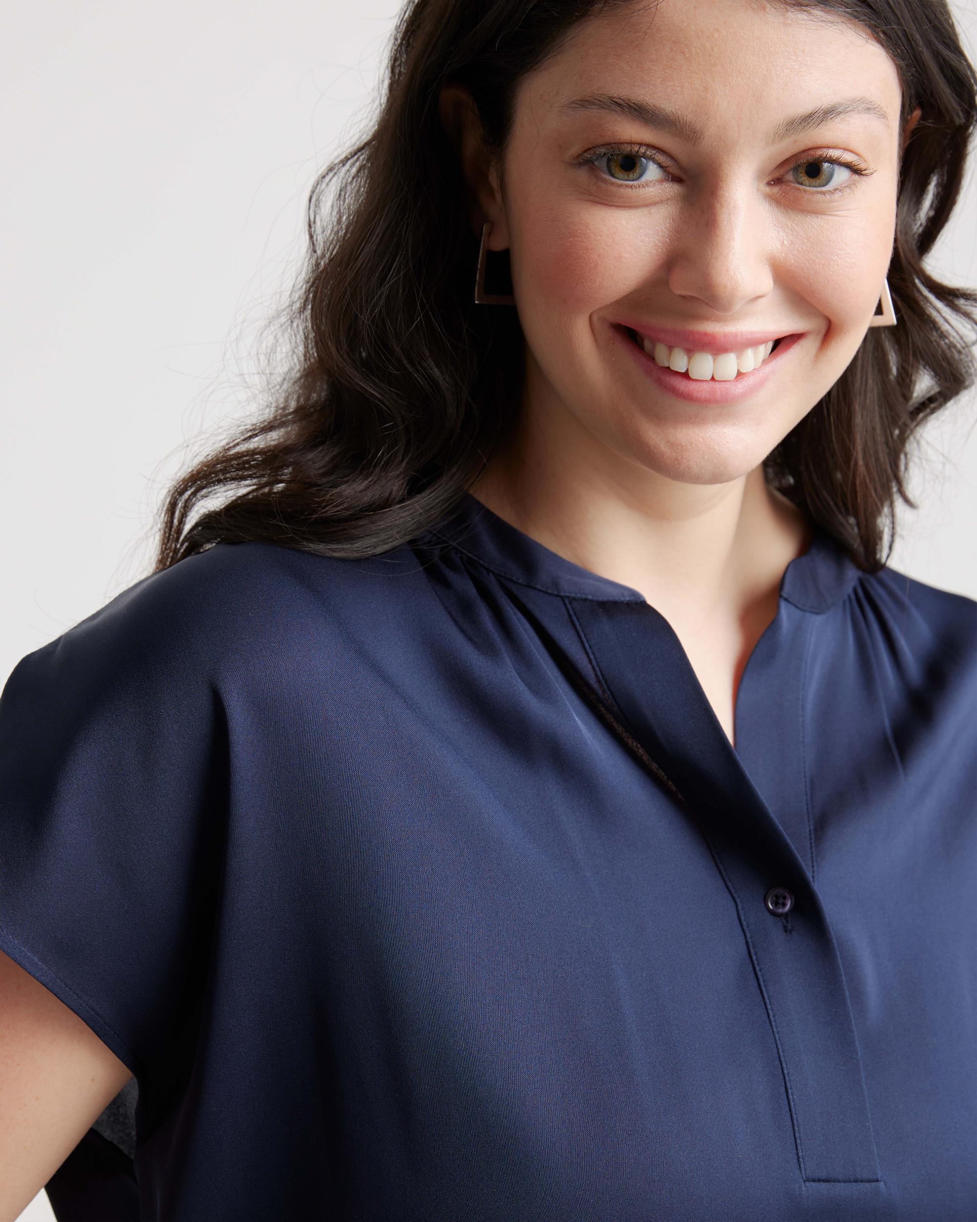 Quince | Women's Washable Stretch Silk Dolman Sleeve Blouse Size XL, Mulberry Silk Product Image