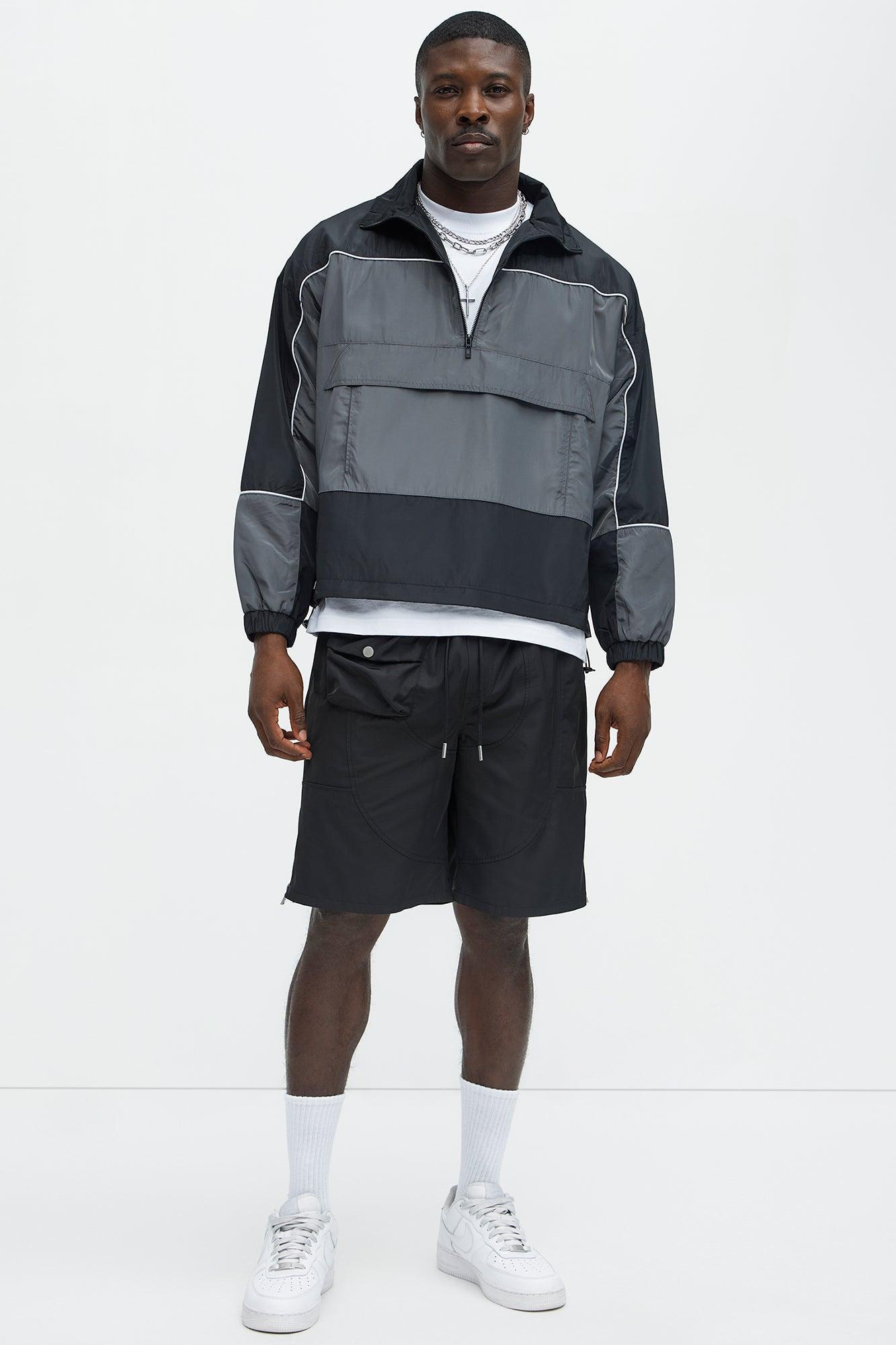 Zip Release Relaxed Tech Shorts - Black Product Image