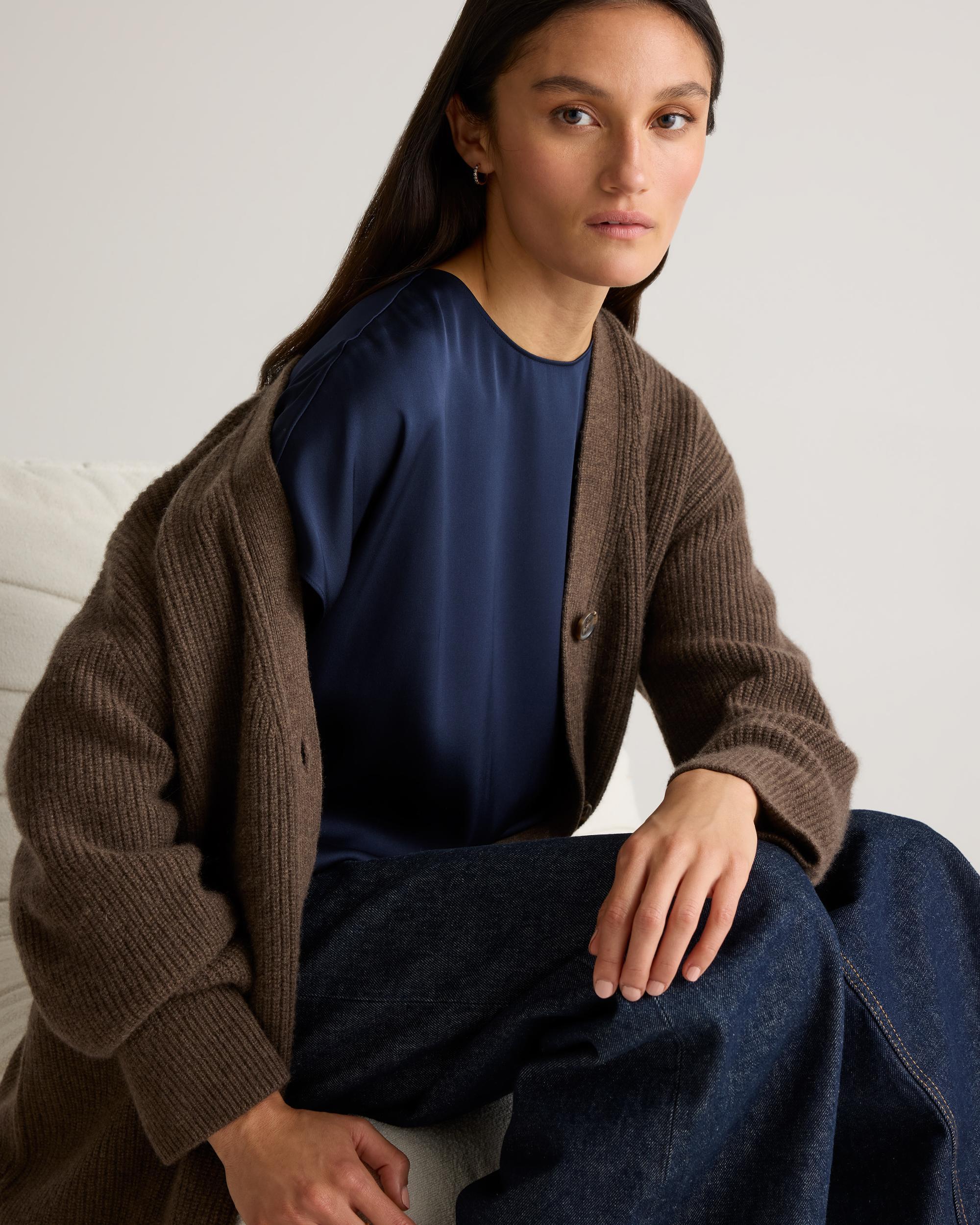 Quince | Women's Washable Stretch Silk Split Hem T-Shirt Mulberry Silk Product Image