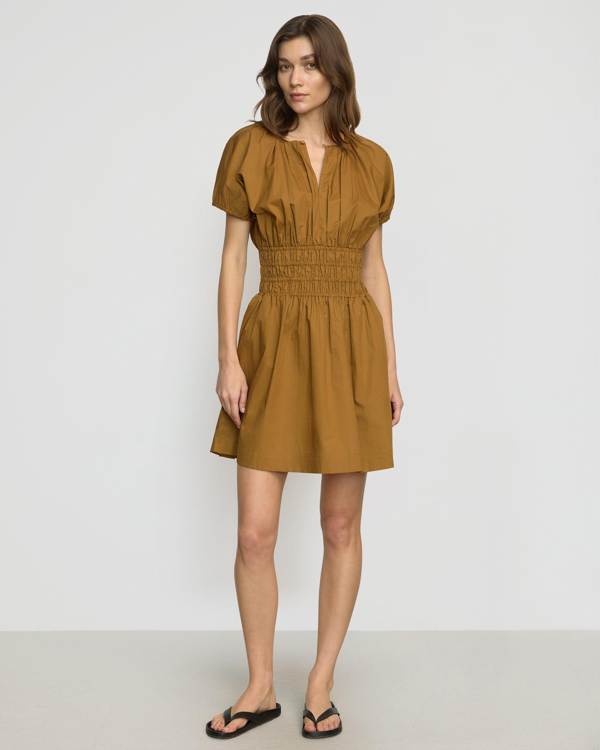 Kaci Cinched-Waist Organic Cotton Dress Product Image