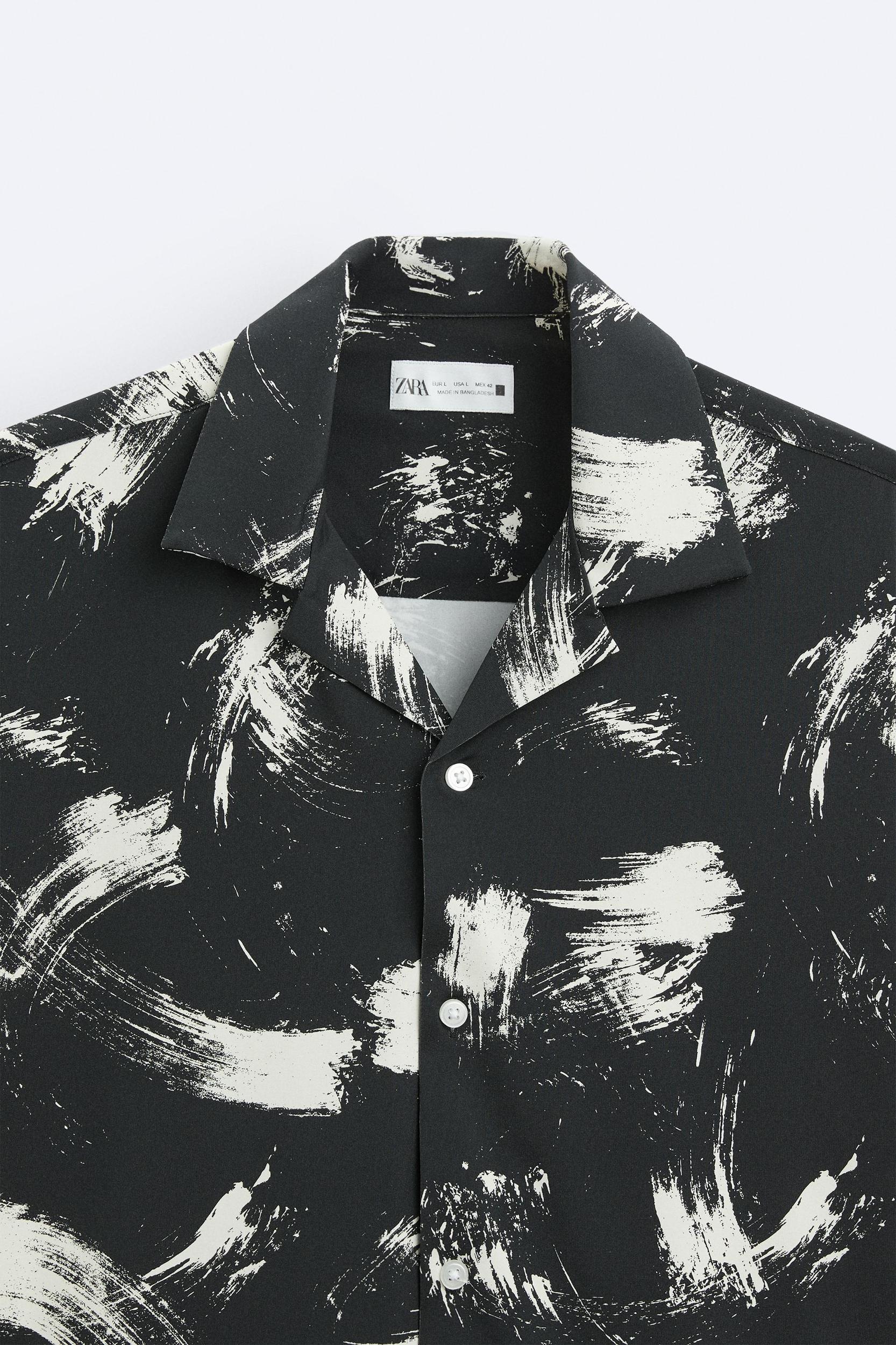 ABSTRACT PRINT STRETCH SHIRT Product Image