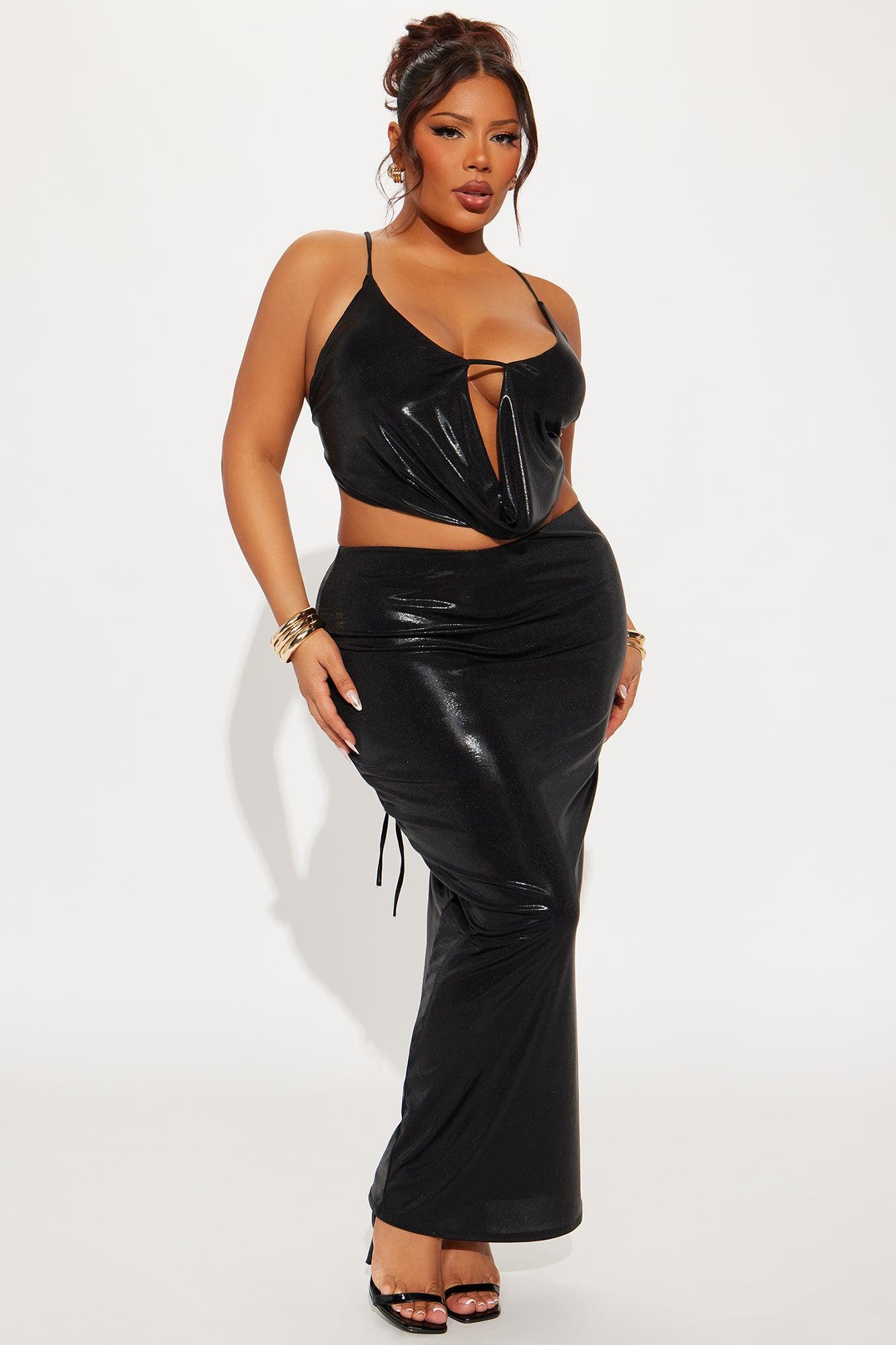 Here To Impress Maxi Skirt Set - Black Product Image