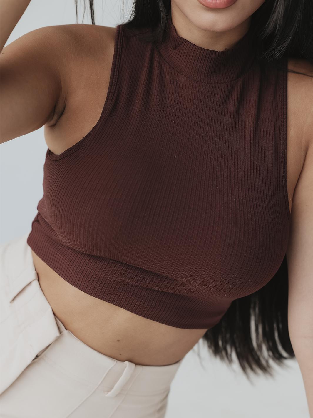 Ribbed Mock Neck Brami (Crop) Product Image