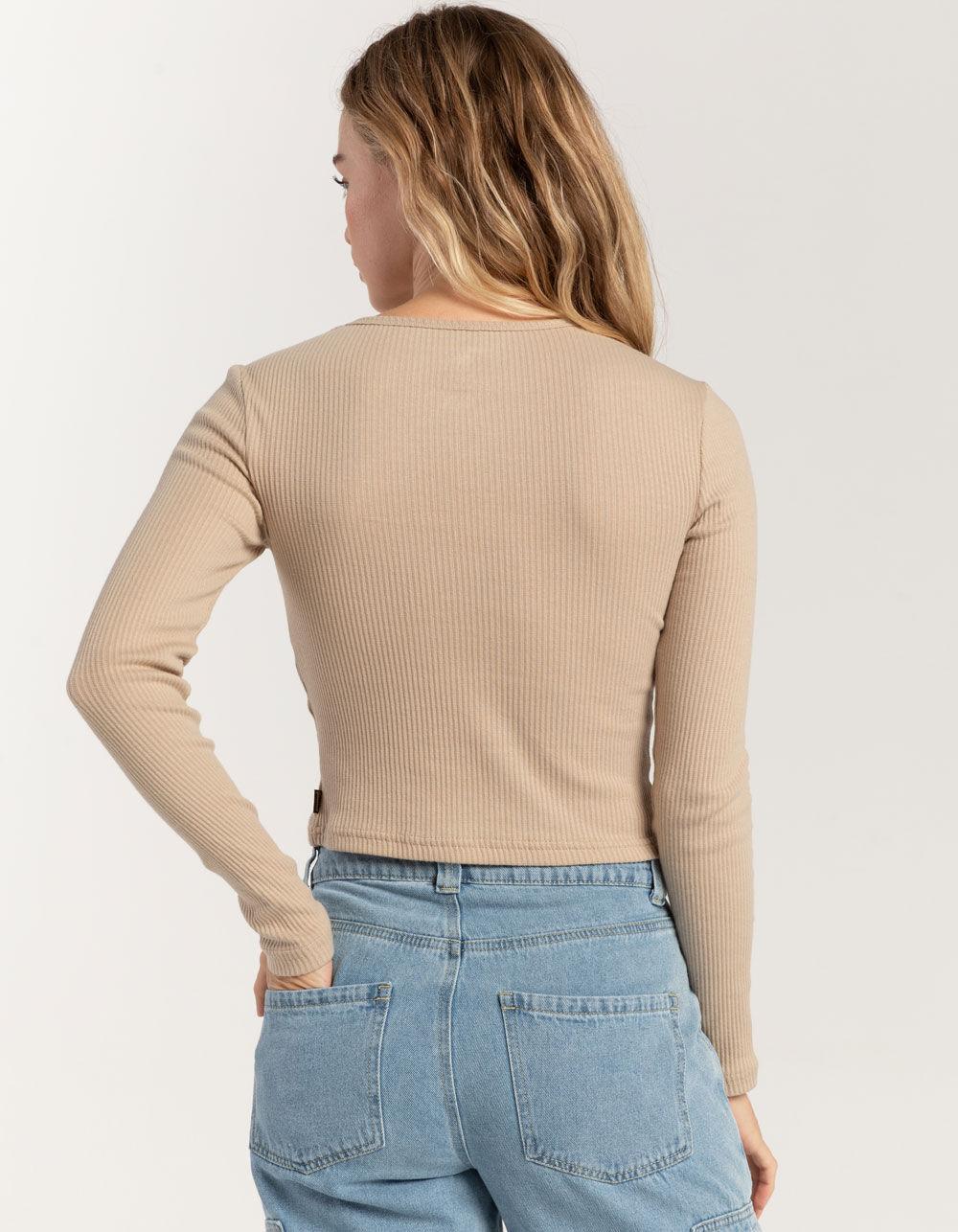 FIVESTAR GENERAL CO. Poorboy Womens Long Sleeve Baby Tee - KHAKI Product Image