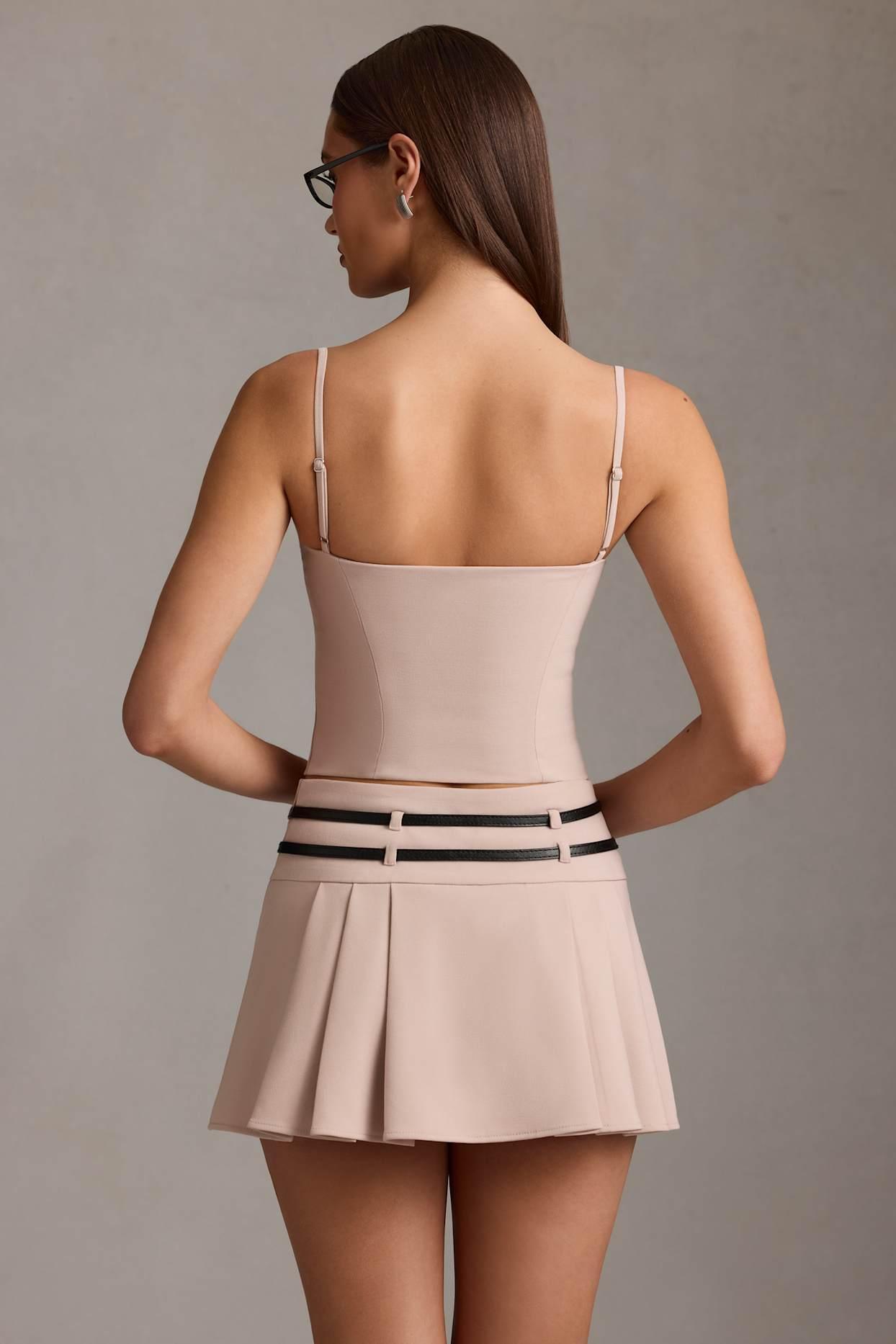 Cut-Top Camisole Top in Mushroom Product Image